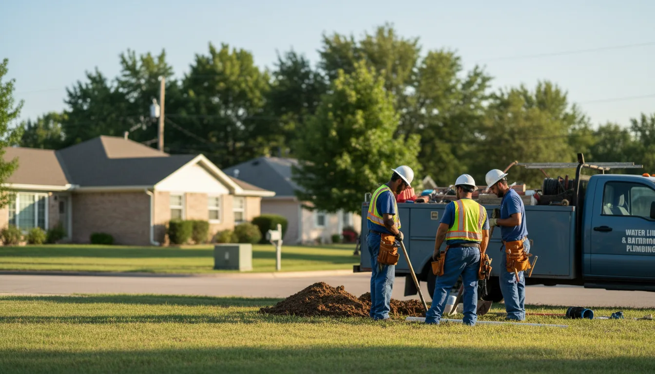 Residential water line and bathroom plumbing service in Siloam, GA